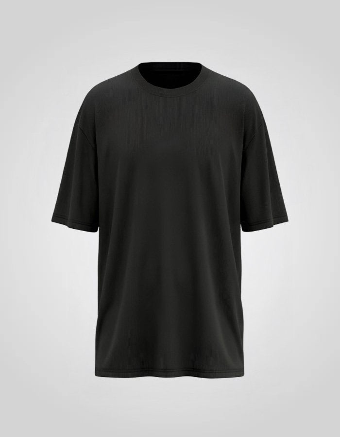 Round Neck Over Size T-shirt Black