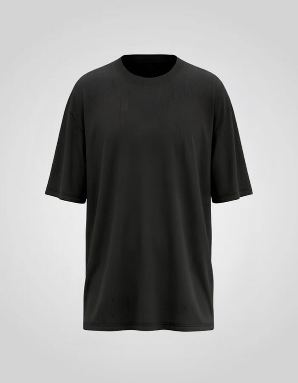 Round Neck Over Size T-shirt Black