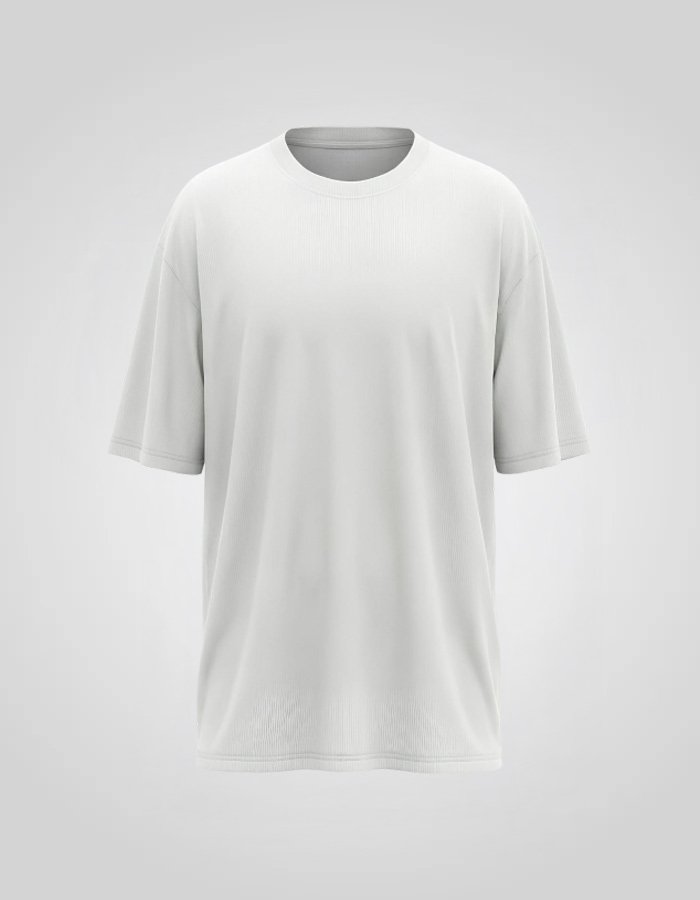 Round Neck Over Size T-shirt White